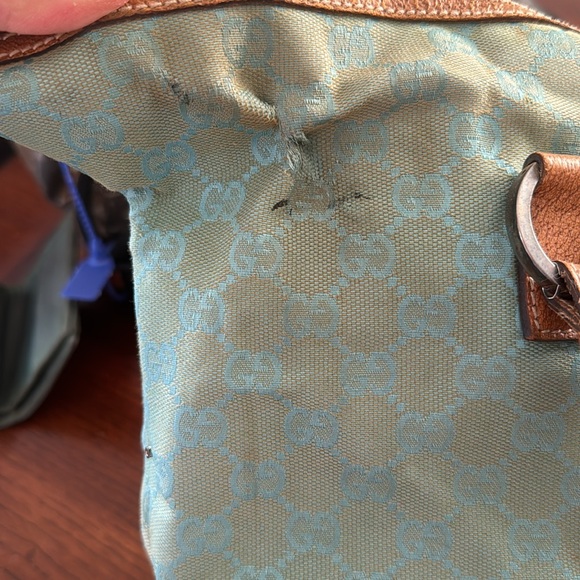 Gucci Blue Bag with Durable Canvas Material and Stylish Leather Handles - Picture 6 of 17